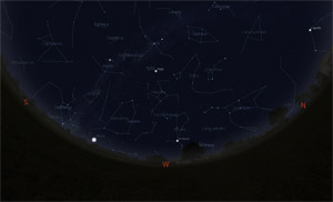 Sternhimmel im September - Blickrichtung Westen