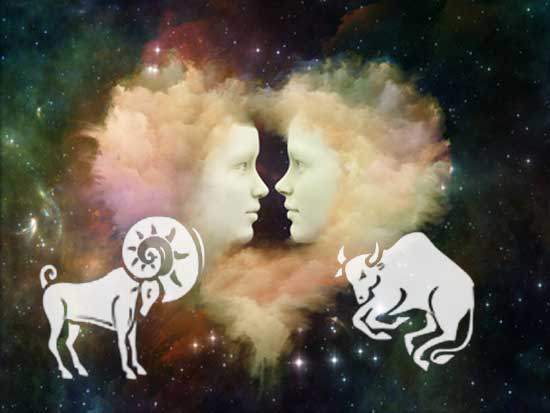 widder-stier Widder mit Partner Stier