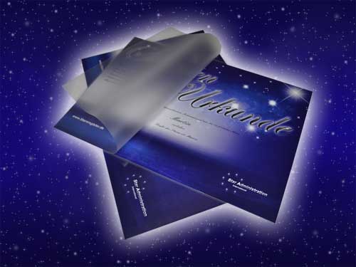 laminierung Sternfoto zu Ihrer Sterntaufe