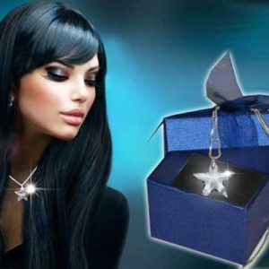 Silberkette mit Stern aus Kristall Stern Silberkette